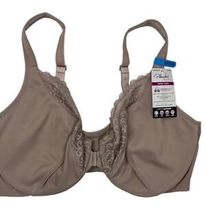 Playtex Secrets Front Close Underwire Bra 42DDD Taupe NWT Full Coverage 4423